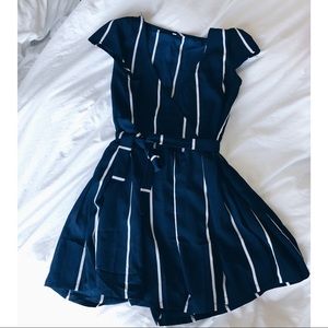 Striped blue romper